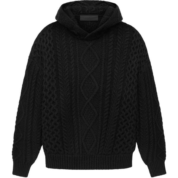 MęSka Bluza Z Kapturem Fear Of God Essentials Bluza Z Kablem 'Jet Black' S Black-image