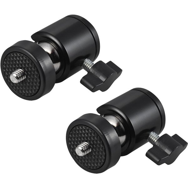 Obrotowa GłOwica Kulowa Mini Statywu O 360 Stopni Ze śRubą 1/4 2Pcs Czarny-image