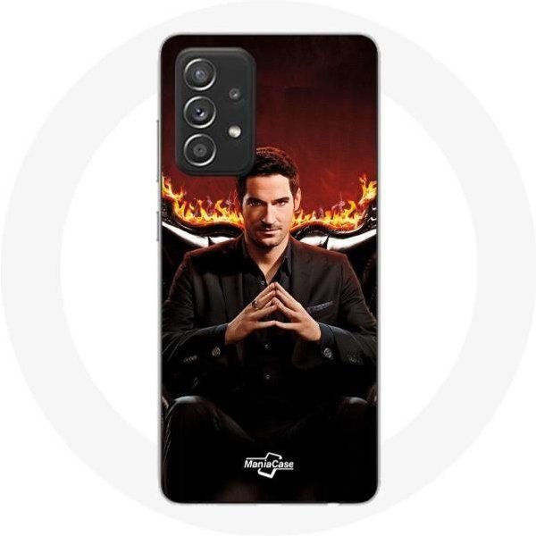 Funda - Maniacase - Samsung Galaxy A33 5G - Silicona Negra - DiseñO Lucifer Morningstar - Flexible Negro-image