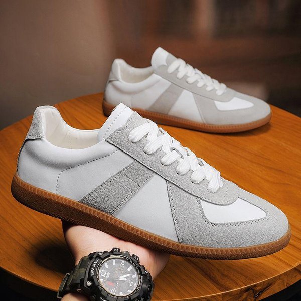 Par De Zapatillas De Entrenamiento OtoñO Nuevo VersáTil Retro Zapatillas Forrest Gump Suela Gruesa Deportes Zapatos Blancos Zapatos Casuales De Skate Para Hombre 42 White-image