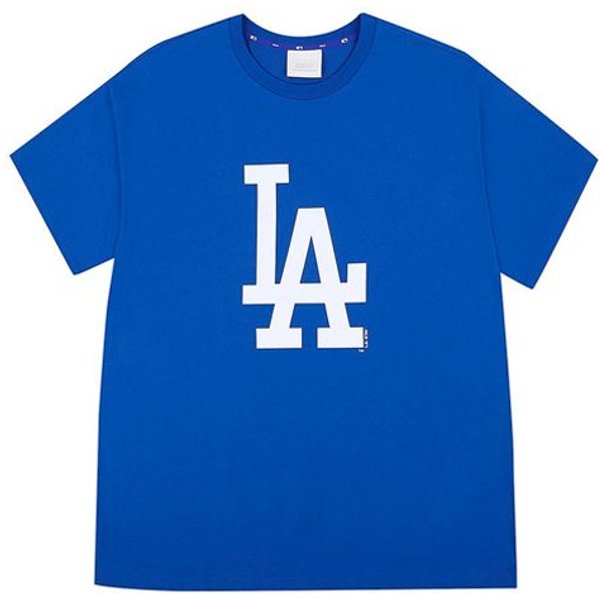 Camiseta Deportiva Unisex MLB Los Angeles Dodgers Serie NáUtica Logo Grande Estampado Cuello Redondo Manga Corta Azul 31TS09031-07U M Blue-image