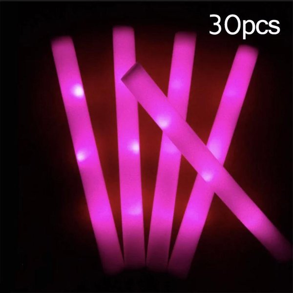 15/30 Szt. śWiecąCych PałEczek Led, Kolorowe śWiecąCe PałEczki Piankowe Rgb, Tuba Do Cheerleadingu, Ciemne śWiatłO Na BożE Narodzenie, Urodziny, Wesele, ArtykułY Imprezowe-image