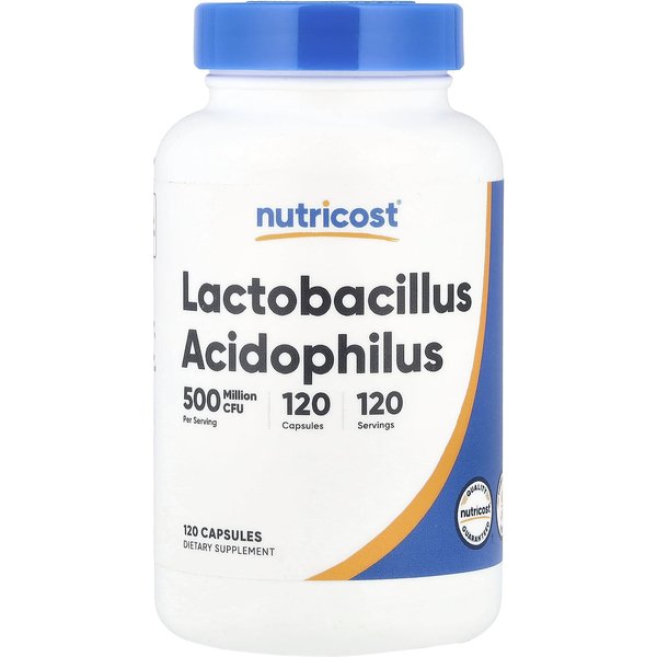 Nutricost, Lactobacillus Acidophilus, 500 Million Cfu, 120 Capsules-image