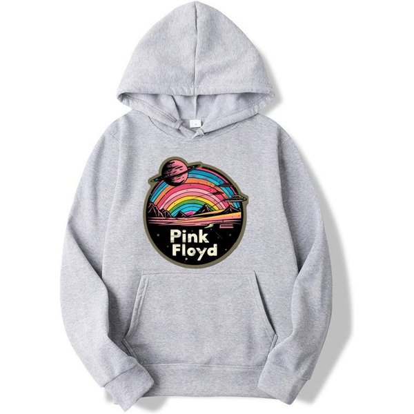 Jesień/Zima MęSka Bluza Z Kapturem Bluza Z Nadrukiem Pink Floyd Damska Street Fashion TOP DłUgi RęKaw CiepłA Bluza Z Kapturem Prezent ŚWiąTeczny L White-image
