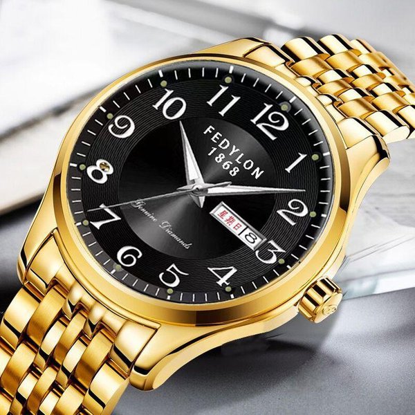 Reloj De Movimiento De Cuarzo Totalmente AutomáTico Para Hombre Luminoso Calendario Impermeable Negocios Acero Reloj Para Personas De Mediana Edad Y Mayores Minimum-image