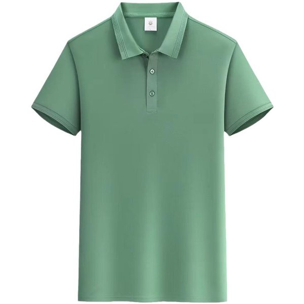 Polo De Manga Corta Sin Costuras De Seda De Hielo 7A Para Hombre Verano Color SóLido Seda De Morera Fibra De Bambú Camiseta XL-image