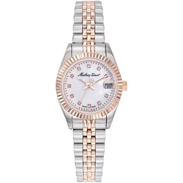 Reloj Mathey-Tissot Mathy II De Cuarzo En Acero Inoxidable De Dos Tonos Y Esfera Blanca D710RA Para Mujer Blanco-image