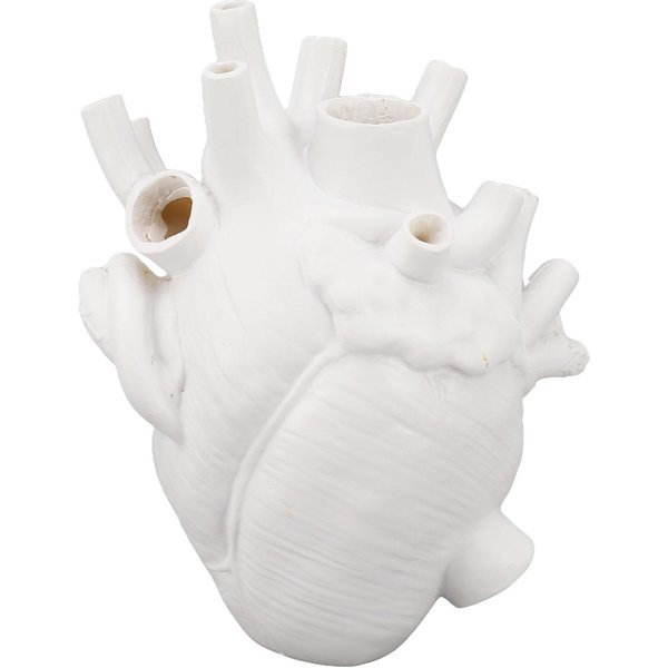 JarróN Con Forma De CorazóN Decorativo Moderno Resina Exquisita Maceta Para Hogar Oficina Dormitorio Boda Blanco-image