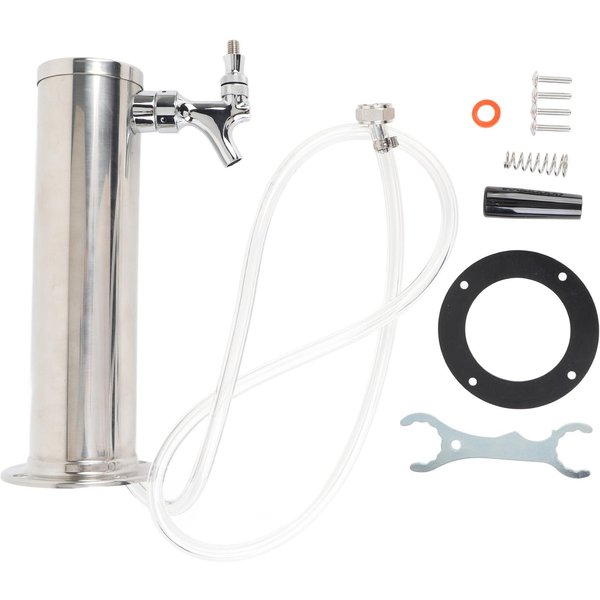 Torre De Cerveza De Barril De Acero Inoxidable De Grifo ÚNico Columna De 3 Pulgadas Kit Dispensador De Torre De Cerveza De Barril Para Plata-image