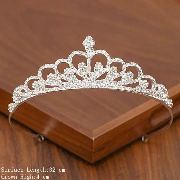Tiara Para El Cabello De Boda, Tiara Nupcial De Cristal, Corona, Diadema De Color Plateado, Velo, Tiaras, Accesorios Para El Cabello De Boda, Tocados, JoyeríA Para La Cabeza Brown-image