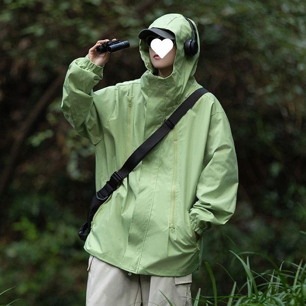 Chaqueta Funcional Para Hombre Cortavientos E Impermeable Chaqueta Cortavientos Para Senderismo Y MontañIsmo Cuello Alto 3XL-image