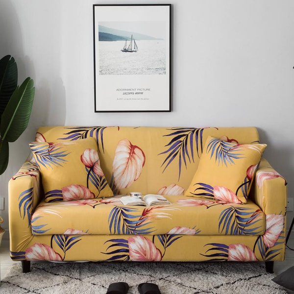 Fundas De Sofá Con Estampado Floral S-Emiga Para Sala De Estar EláSticas Extensibles Fundas Protectoras Para Sofá Modular De Esquina De 1/2/3/4 Plazas 1-Seater 90-140Cm-image