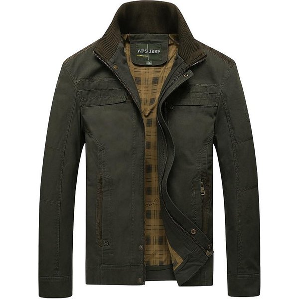 Jesienna Nowa MęSka Kurtka Casualowa Ze StóJką MęSka LuźNa Kurtka W DużYm Rozmiarze MęSka L-image