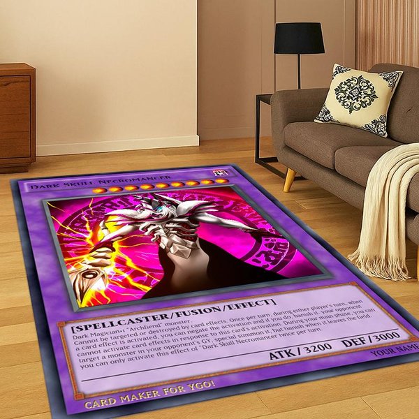 Anime Yu-Gi-Oh Karta Potwora Dywanik KreskóWkowy Do Sypialni Salonu Kanapy Wycieraczka Dekoracja Domu, Dywanik Do Strefy Gier Dla Dzieci AntypośLizgowy Prezent 60X90Cm-image