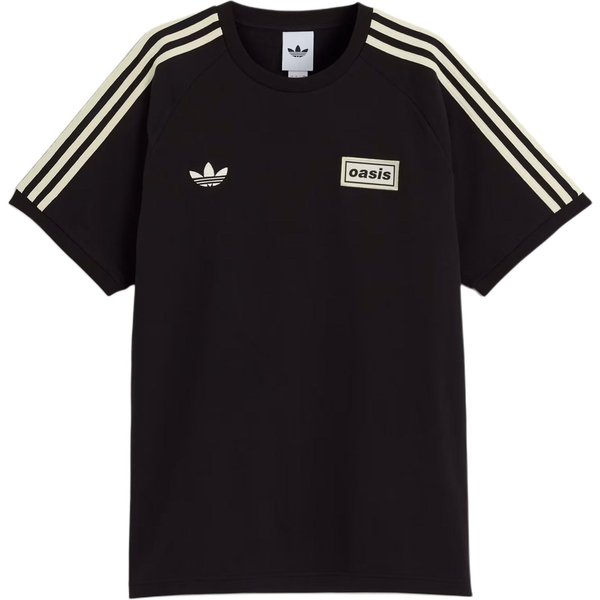 Adidas Originals X Oasis ColaboracióN 3 Rayas SS25 Tour Suave Ajuste Delgado Camiseta De Manga Corta Unisex Tops KT-3445 M Gray-image