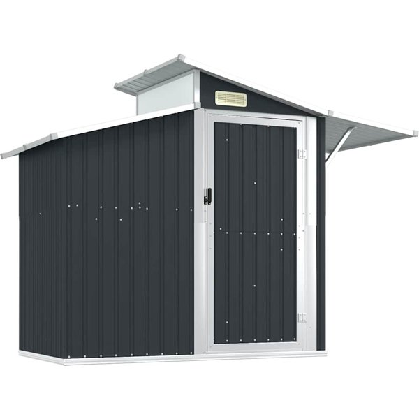 Cobertizo De JardíN Gris Antracita 270 X 130 X 208,5 Cm Acero Galvanizado-image