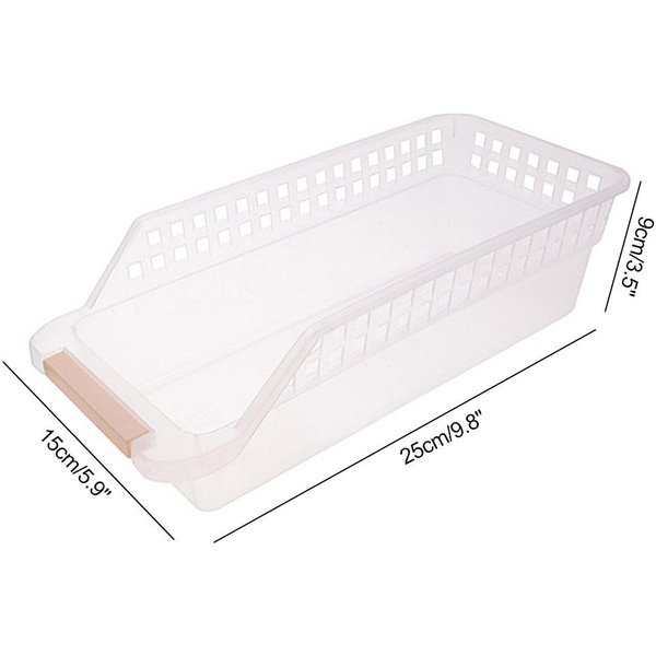 Caja De Almacenamiento De Alimentos Para Refrigerador Ahorradora De Espacio Cestas De Almacenamiento Para Cocina Estante Para Congelador De Refrigerador Organizador De Congelador De Gran Capacidad White-image