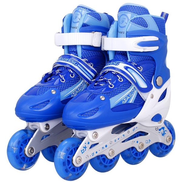 Patines En LíNea Patines Para Adultos Ajustables PVC Patines Para NiñOs Patines De Patinaje De Velocidad Antideslizantes S (Size 27-32)-image