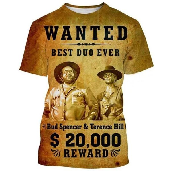 Camisetas Impresas Bud Spencer Terence Hill Hombres Mujeres Moda Streetwear Camiseta Oversize De Manga Corta Camisetas Para NiñOs Tops Ropa L Beige-image