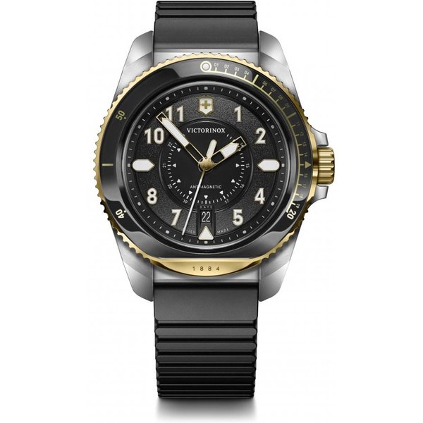 Reloj Victorinox Journey 1884 Para Hombre Esfera Negra Correa De Caucho Negra Caja De Acero Inoxidable Cuarzo (316L) AnalóGico Impermeable 242014-image