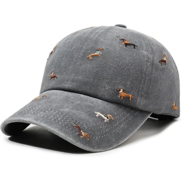 Gorra De BéIsbol Bordada Informal De Cachorro Transpirable VersáTil Sombrero Para El Sol ProteccióN UV Gorro Para Primavera Verano Gray-image