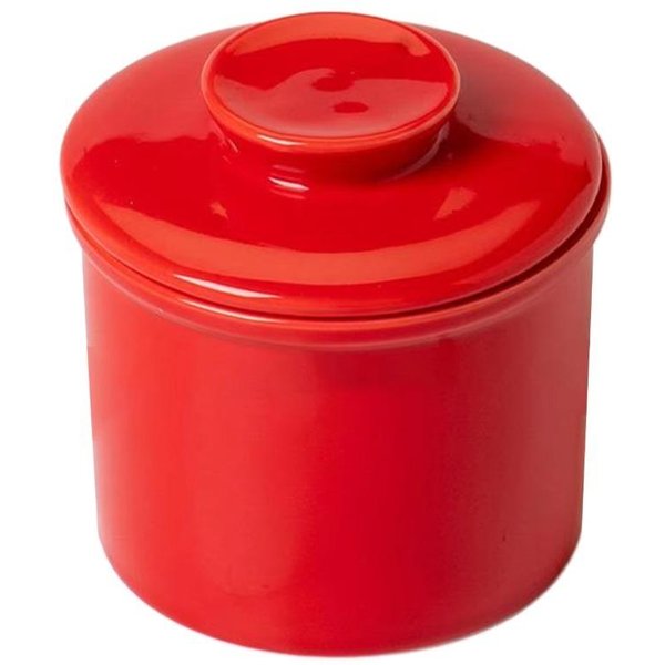 Ceramiczny Francuski Pojemnik Na MasłO Uszczelniony Pojemnik Na MasłO Prosty Kubek Na MasłO Ser Czerwony-image