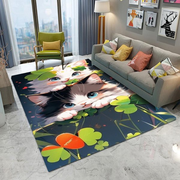 Uroczy Dywanik Z Kotkiem AntypośLizgowy Zmywalny Dywanik Do Salonu Sypialni Kuchni Kanapy Przedpokoju Dekoracja Domu Mata 50X80CM-image