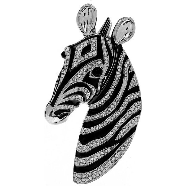 Insignias De Broches De Cristal Completos Estilo Palacio Zebra Para Mujeres Hombres Vintage Casual Unisex Animales Barrocos DiseñO Central Broches Para Abrigo-image