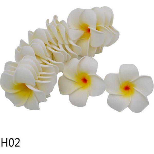 20 Szt. Plumeria Hawajski Piankowy Frangipani Kwiat Sztuczny Jedwab Sztuczny Kwiat Jajko Do Dekoracji Na PrzyjęCie Weselne 5CM-image