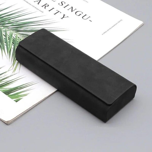 Twarde Etui Na Okulary MężCzyźNi Kobiety Etui Na Okulary SkóRa PU PrzenośNe ZapobiegająCe Zgniataniu Organizer Na Okulary PrzeciwsłOneczne SkłAdany Pokrowiec Na Okulary Czarny-image