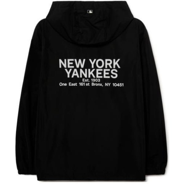 MLB New York Yankees Bluza Z Kapturem Na Zamek Z Nadrukiem Litery Unisex Bluzy Czarna 3AWJB0731-50BKS S Gray-image