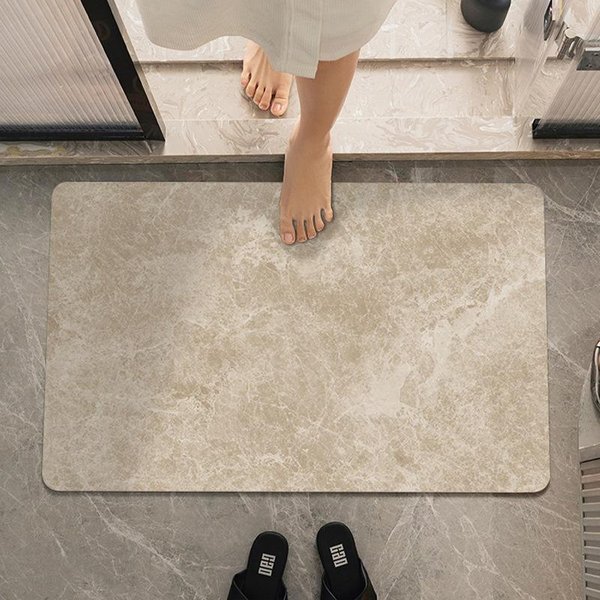 Alfombrilla Absorbente De Barro De Diatomeas Simple Y Espesada Para Puerta De BañO, De Secado RáPido, De Alta Gama, Antideslizante 50 * 80CM-image