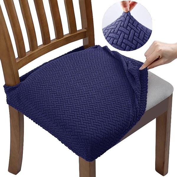 Fundas De Silla Jacquard Para Comedor EláSticas Removibles Funda De Asiento Antisuciedad Color SóLido Fundas De Silla Protector De Muebles 1Pc-image
