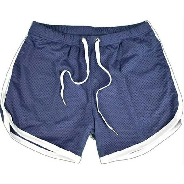 Pantalones Cortos De Secado RáPido Para Hombres Pantalones Cortos Rectos De Malla Pantalones Cortos Deportivos De Playa Para Fitness L Azul/Blanco-image