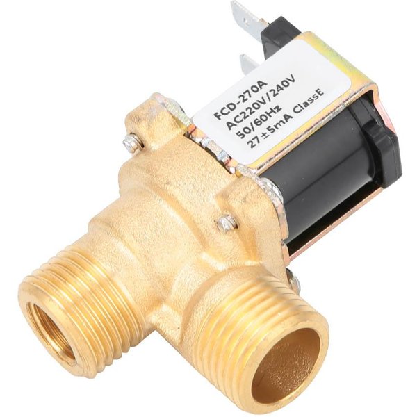 VáLvula ElectromagnéTica Solenoide De LatóN G12 Normalmente Cerrada Con Interruptor De Entrada De Agua (AC220V)-image
