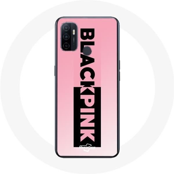 Funda Oppo A53 Blackpink Grupo K-Pop Logo Negro Rosa Fondo Rosa-image