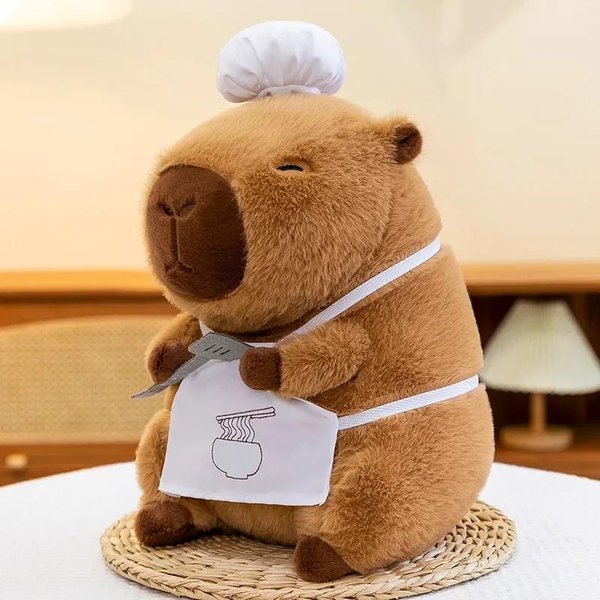 50 Cm Kawaii Czapka Szefa Kapibara DużA Pluszowa Zabawka Lalka Urocza Kapibara MięKkie Wypchane Zwierzę Anime Puszysta Zabawka WystróJ Pokoju Prezent Urodzinowy Dla Dzieci 30Cm-image