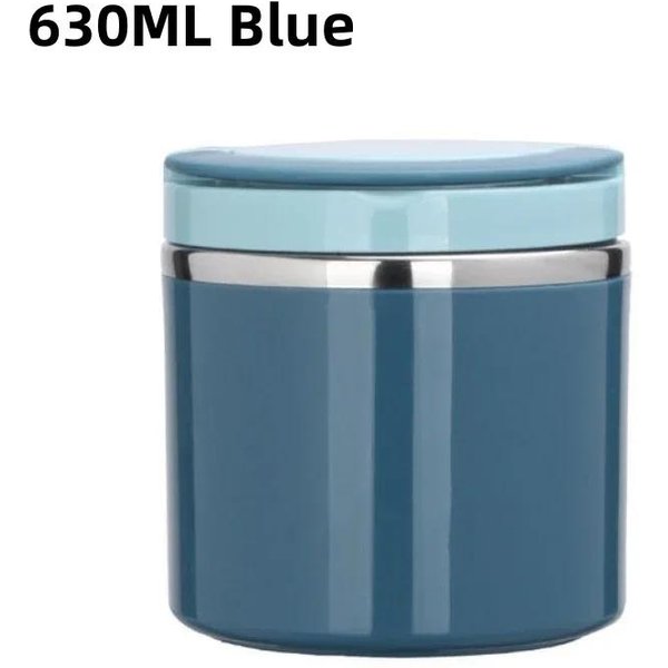 630/1000ML Tarro TéRmico Para Alimentos Taza De Sopa Aislada Taza De VacíO De Acero Inoxidable Fiambrera Con Asa Caja Bento Sellada PortáTil Gray-image