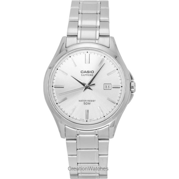 Reloj De Hombre Casio EstáNdar AnalóGico Acero Inoxidable Esfera Plateada Cuarzo MTS-115D-7AV Plata-image