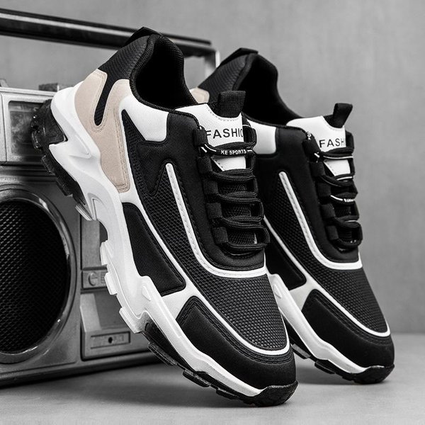 Zapatillas Deportivas Para Hombre OtoñO Nuevo De CañA Baja Tejido Volador Transpirables Zapatos De Hombre Tendencia Casual Zapatillas De Running Zapatos De Hombre 44 Negro-image