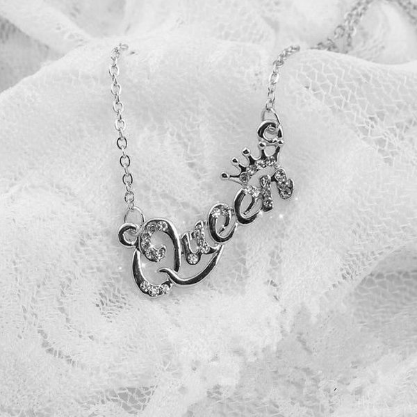 Nuevo Collar De Lujo De Moda En Oro - Collar Con Cadena De Corona De Reina Color Circonita Y Cristal, JoyeríA De Moda Para Mujer, Regalo De CumpleañOs Gray-image
