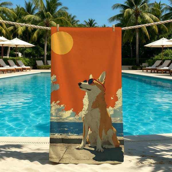 RęCznik KreskóWkowy Na Kemping PlażOwy Zwierzę Super ChłOnny SzybkoschnąCy Letni Uroczy RęCznik Stj40X70Cm-image