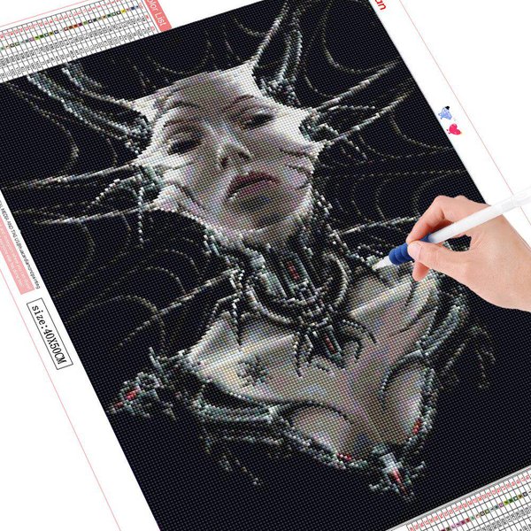 Bordado De Diamantes Redondos Completos Retrato Mosaico De Diamantes Belleza Pintura De Diamantes 5D 20X30-image