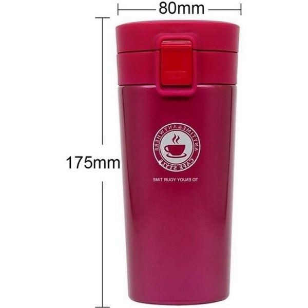 Kubek Termiczny Do Kawy PodwóJna śCiana Kubek Ze Stali Nierdzewnej Termos Butelka Termos Kubek Do Herbaty Kubek PodróżNy Termos Thermocup 380Ml Kolor Szary-image