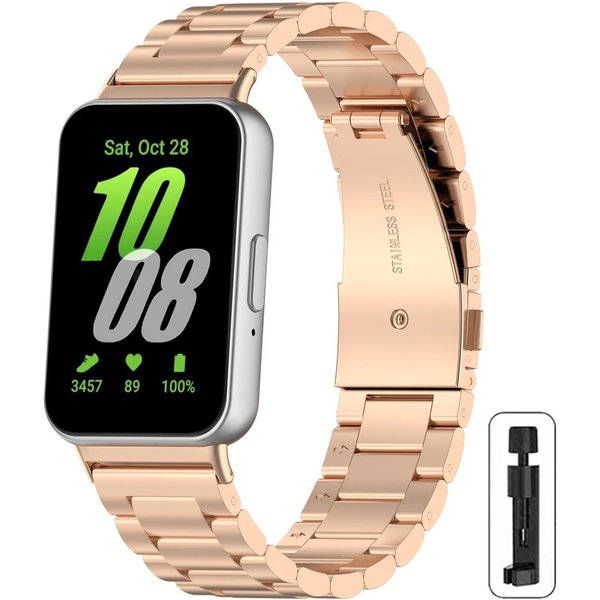 Pasek Ze Stali Nierdzewnej Do Samsung Galaxy Fit 3 Pasek Metalowy Do Galaxy Fit 3 SM-R390 Correa For Galaxy Fit 3 Beige-image