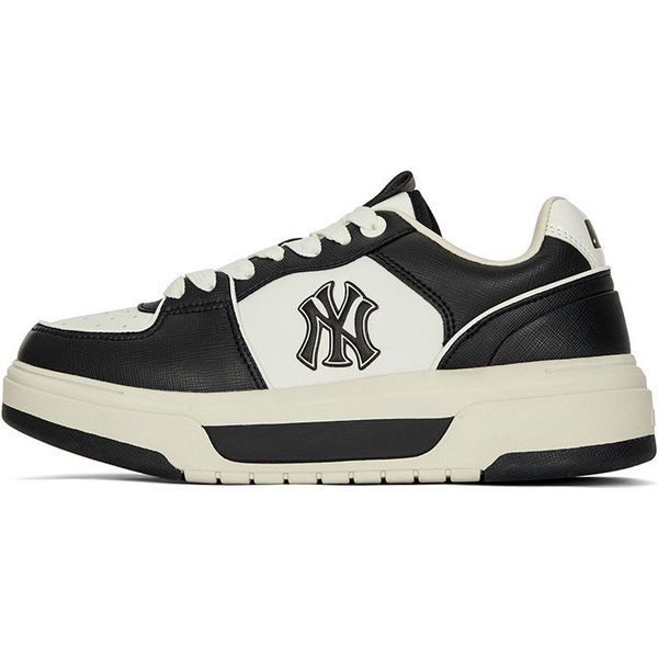 MLB Chunky Liner 24SS New York Yankees Wygodne Vintage Codzienne Wszechstronne Czarne BiałE Panda ZwięKszająCe Wzrost Niskie Trampki Skateboardowe 3ASXCLS4N-50BKS 42.5-image