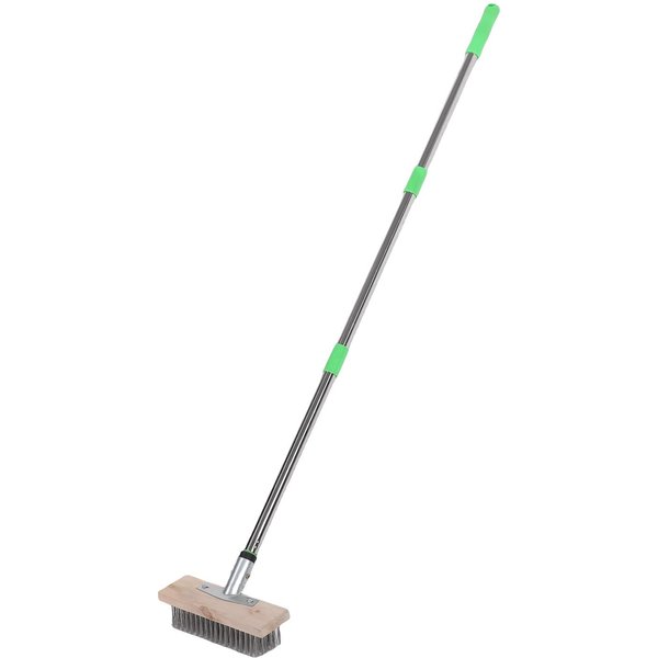 Cepillo Rascador De Suelo De Acero Inoxidable Para Exteriores, Cepillo De Alambre Para Raspar, Removedor De Musgo Con Mango Largo De 1.2M, Uso Rudo-image