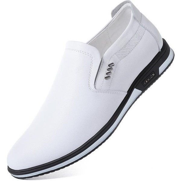 Nowe MęSkie Buty Eleganckie Sneakersy Buty PodwyżSzająCe 6CM Buty ZwięKszająCe Wzrost SkóRzane Buty MężCzyzna Codzienne ŻYcie Buty ZwięKszająCe Wzrost 43 White-image