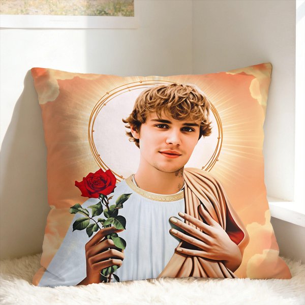 Poszewka Na Poduszkę J-Justins B-Bieber MięKka Poszewka Na Poduszkę Do Salonu Na Sofę Retro Modna Poszewka Na Poduszkę 40X40Cm-image