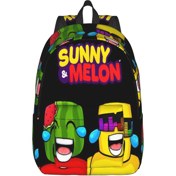 Mochila Casual Sol Y MelóN Deportiva Estudiante Negocios Daypack Para Hombres Mujeres PortáTil Ordenador Bolsas De Lona M-image